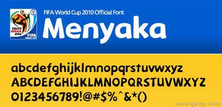 [标志资讯]2010南非世界杯官方字体Menyaka