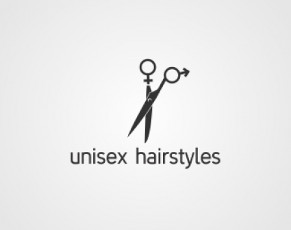 男女皆宜的美发沙龙店logo标志设计