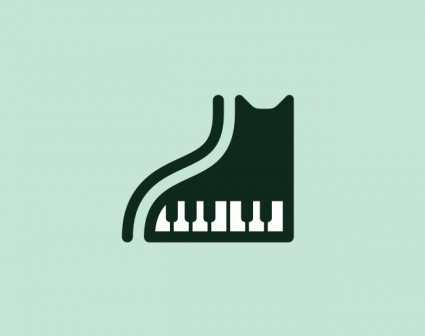 钢琴猫LOGO设计