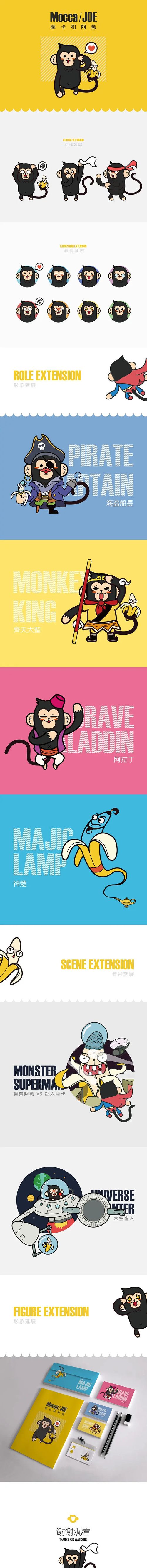 摩卡和阿蕉（猴子卡通形象设计）